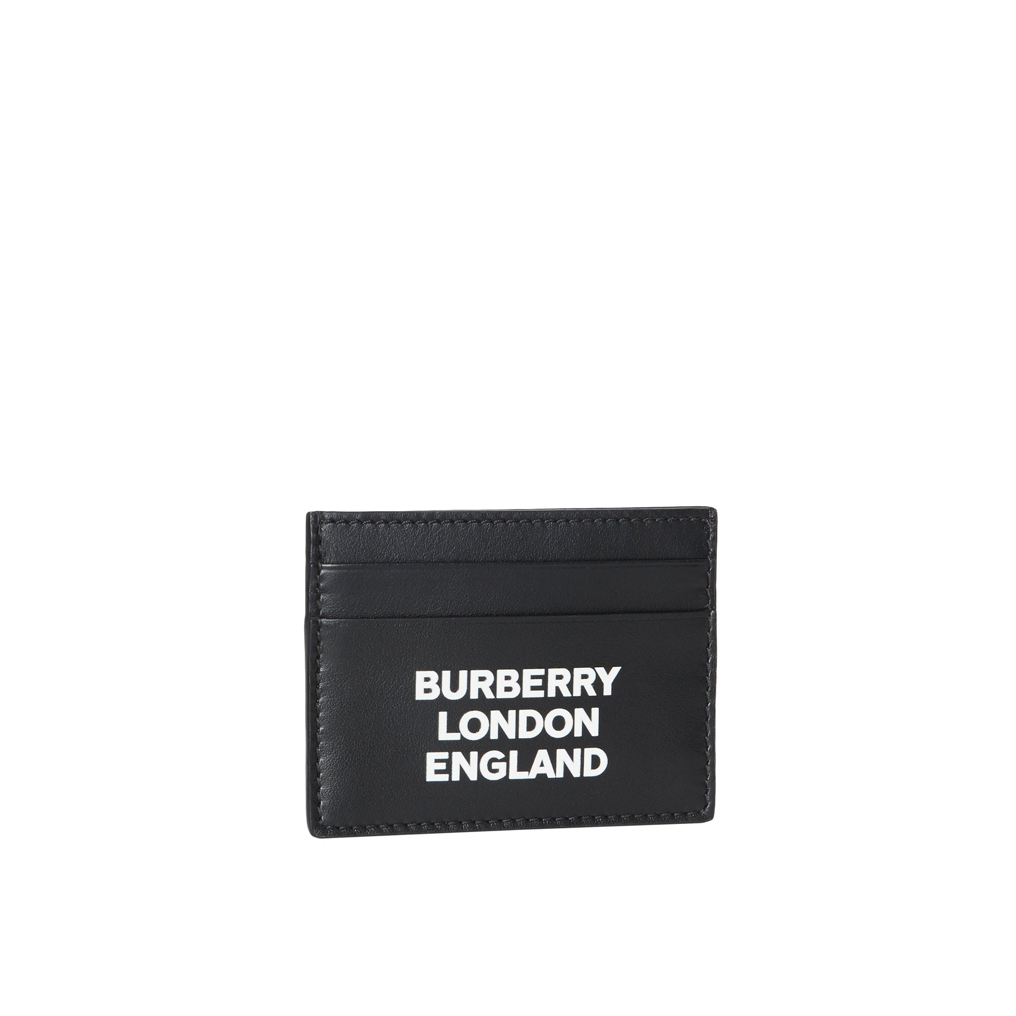 BLACK Porte-cartes en cuir avec logo imprimé