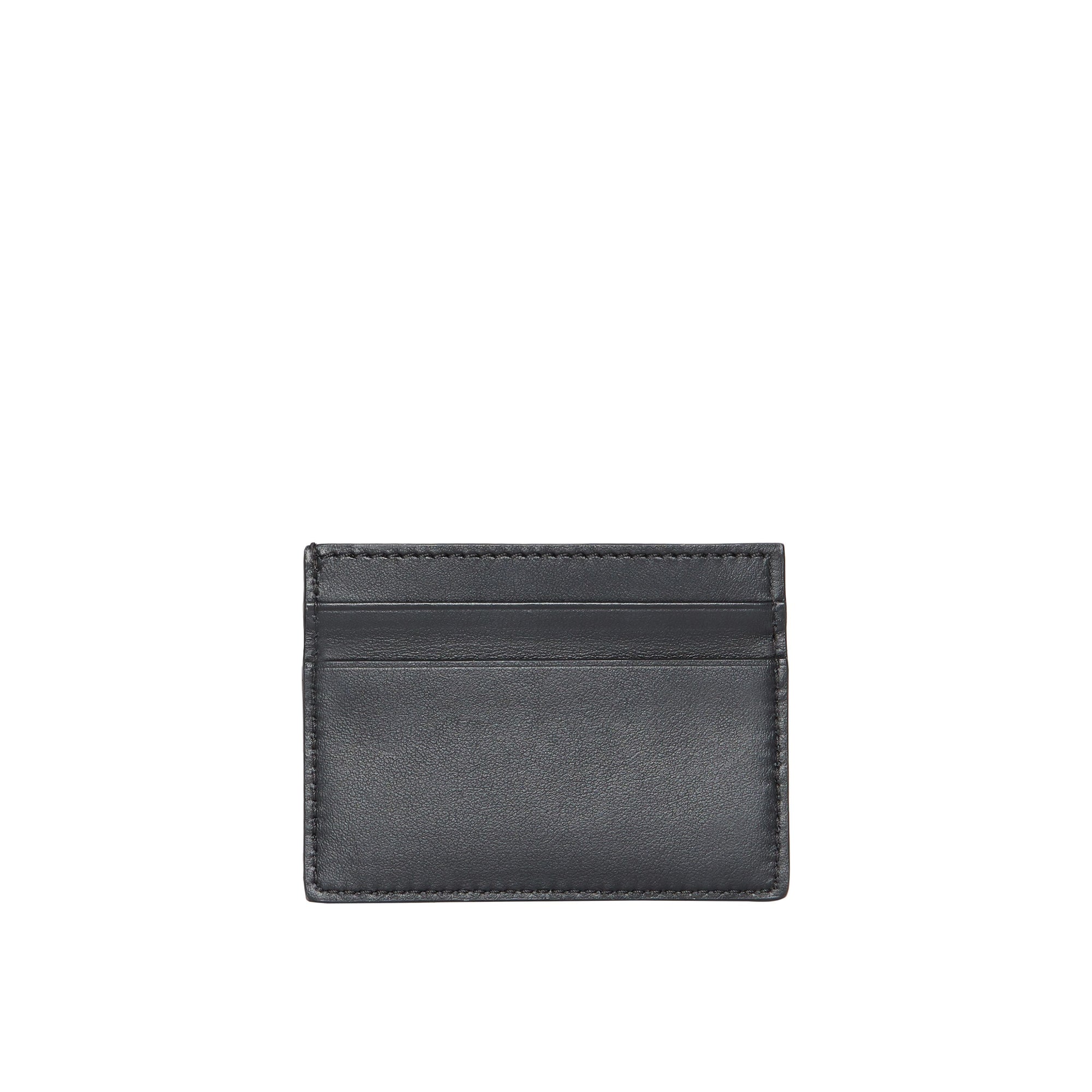 BLACK Porte-cartes en cuir avec logo imprimé