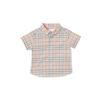 PALE STONE IP CHECK Chemise en coton à manches courtes et col boutonné avec motif check