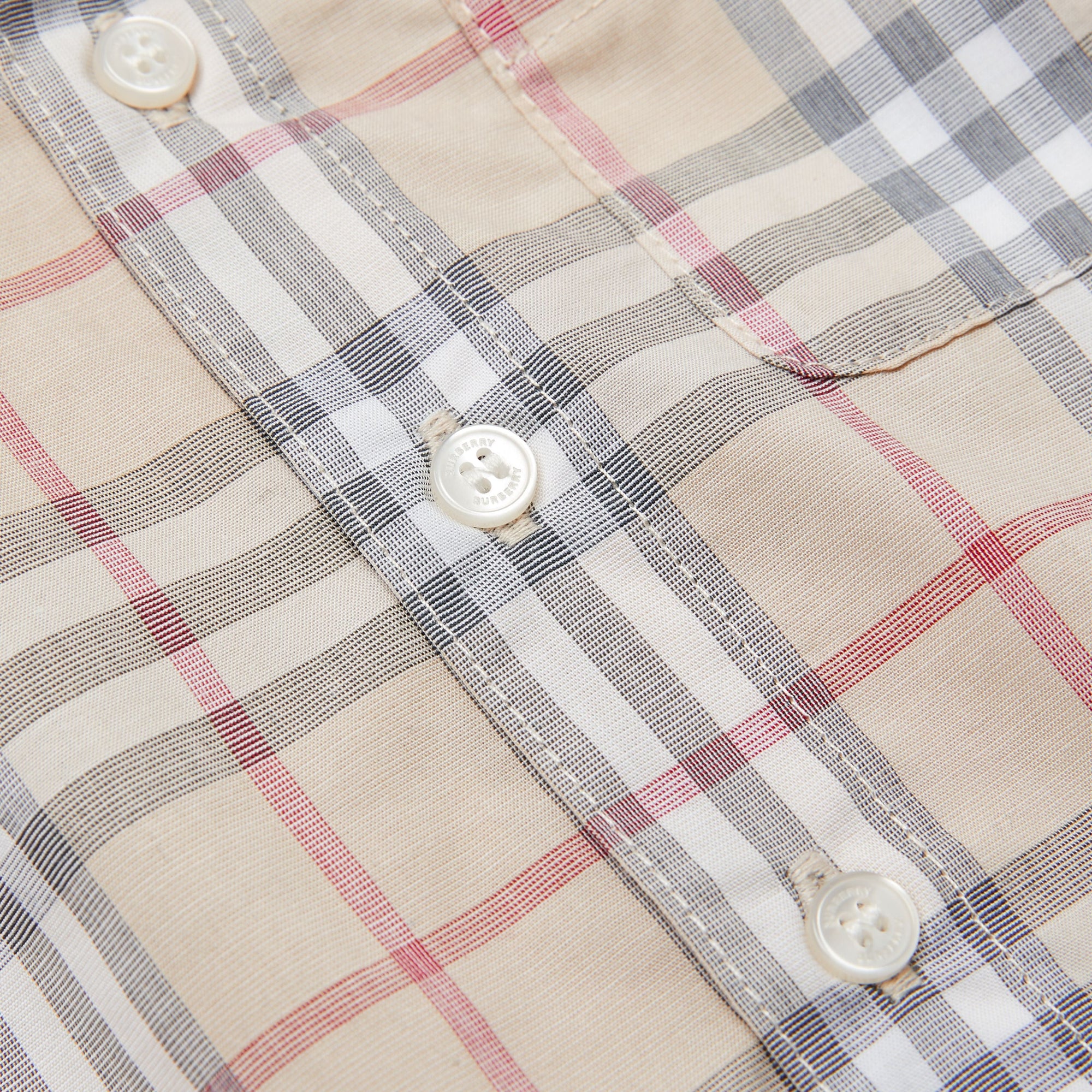 PALE STONE IP CHECK Chemise en coton à manches courtes et col boutonné avec motif check