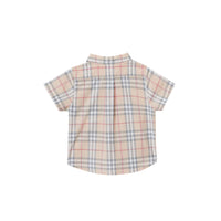 PALE STONE IP CHECK Chemise en coton à manches courtes et col boutonné avec motif check