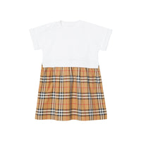 WHITE Robe en coton Vintage check