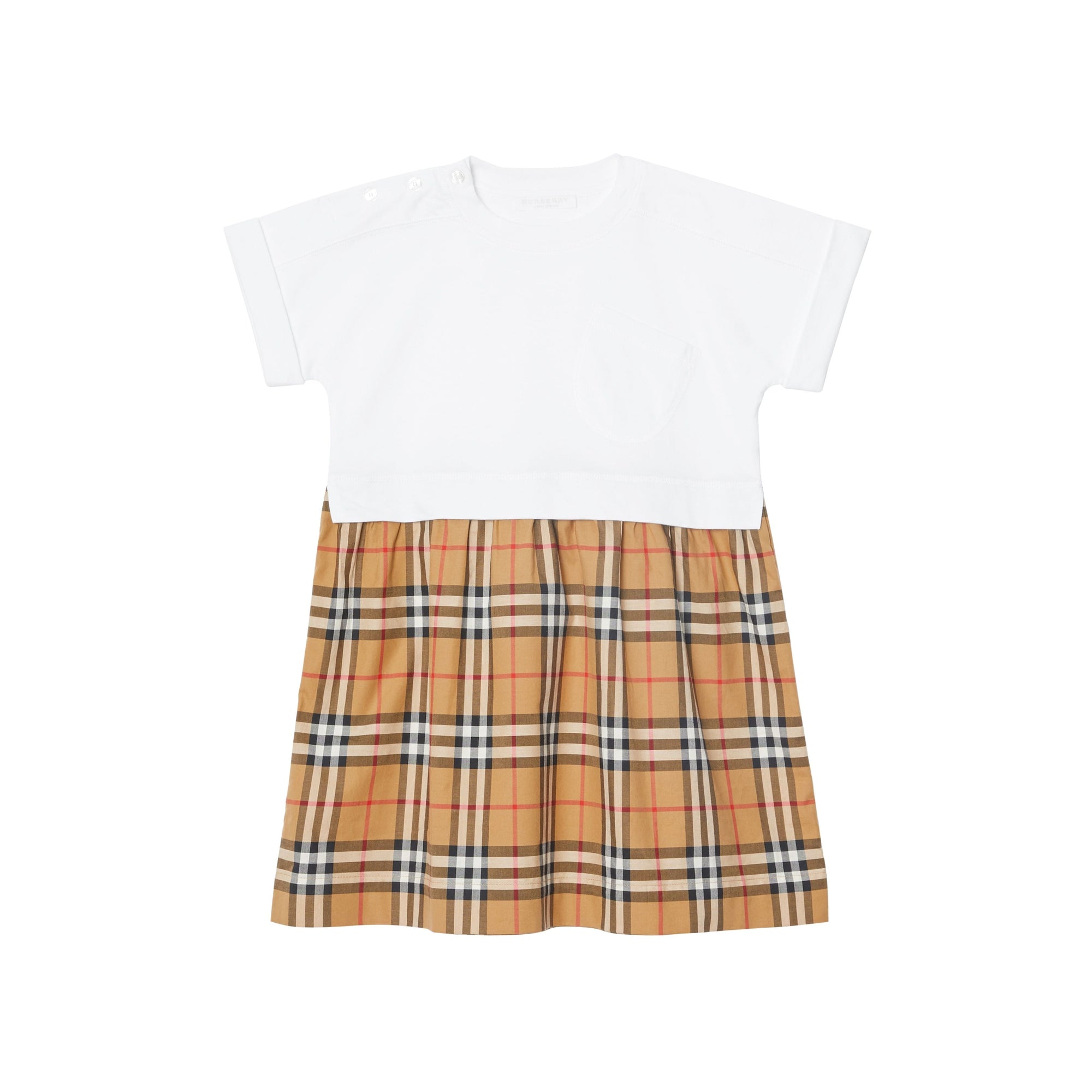WHITE Robe en coton Vintage check