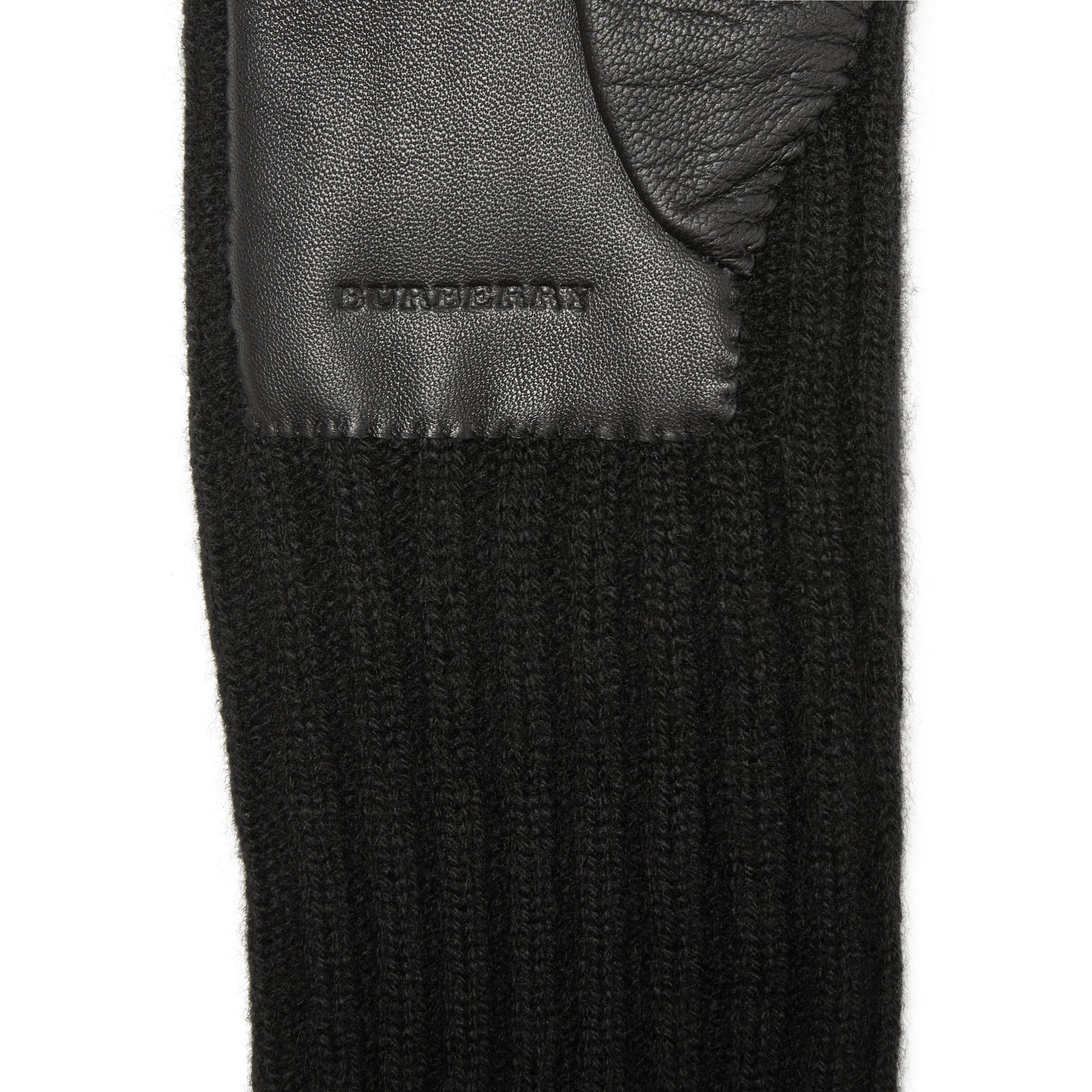 Gants en cachemire et cuir d'agneau - Noir