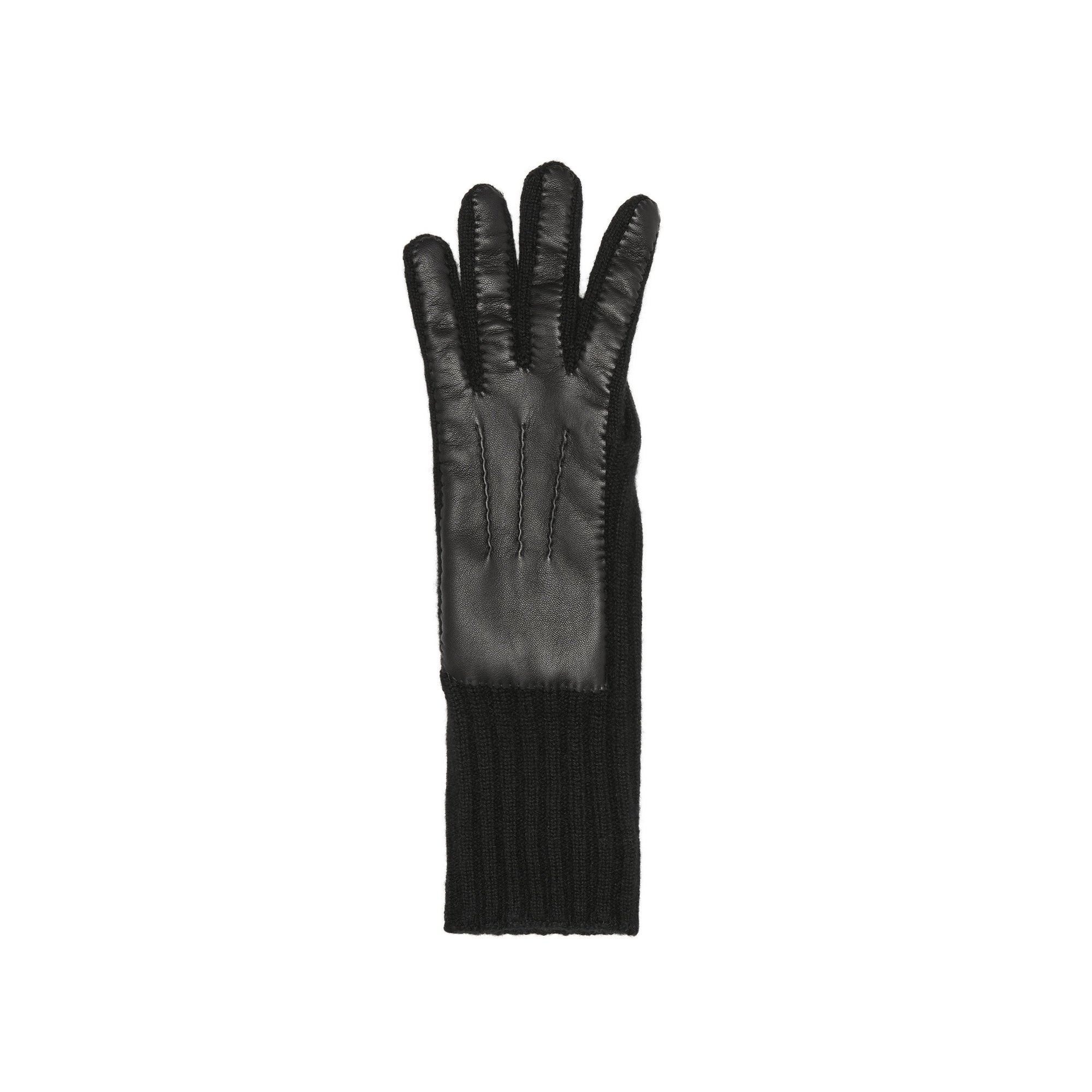 Gants en cachemire et cuir d'agneau - Noir