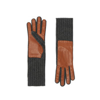Gants en cachemire et cuir d'agneau - Hâle & anthracite