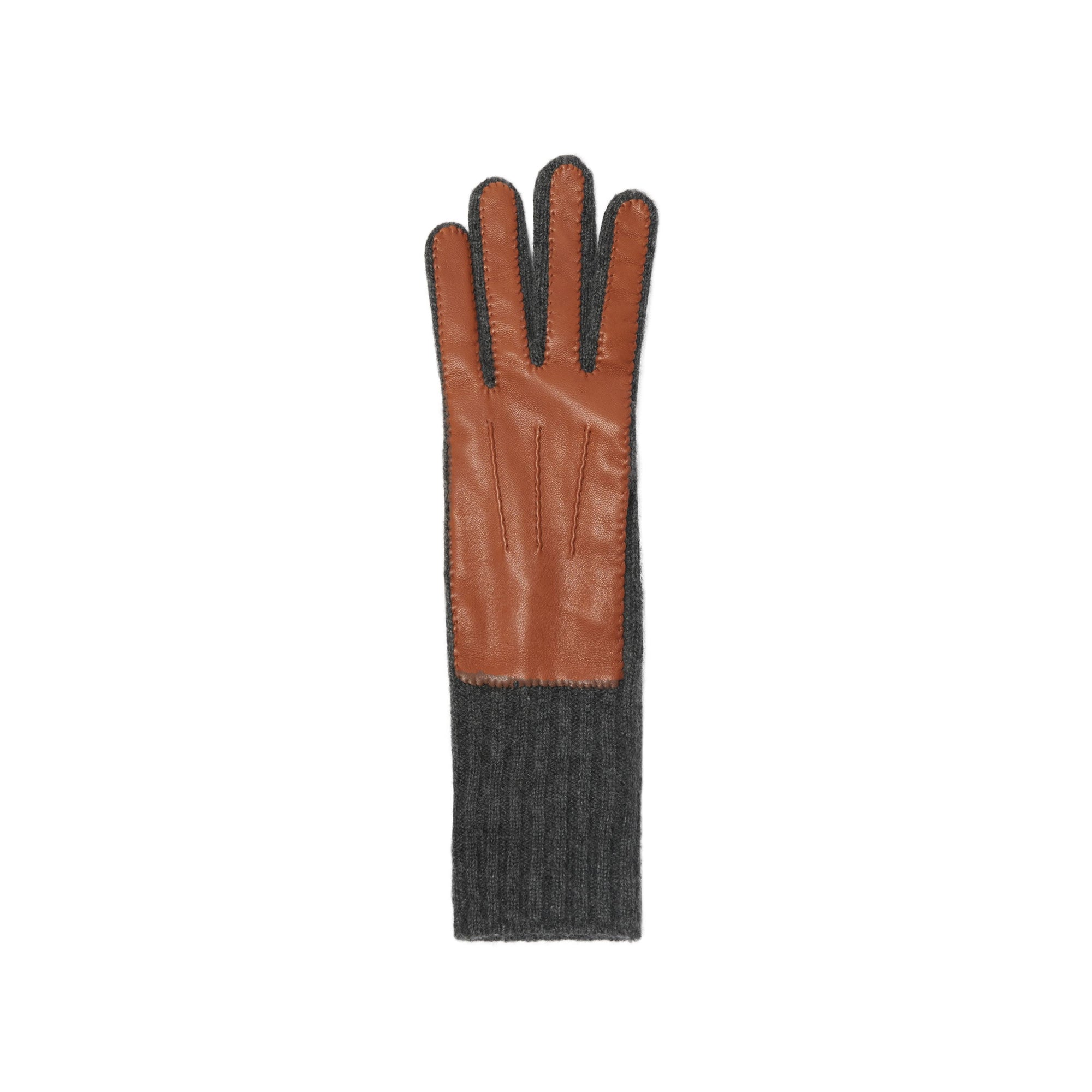 Gants en cachemire et cuir d'agneau - Hâle & anthracite