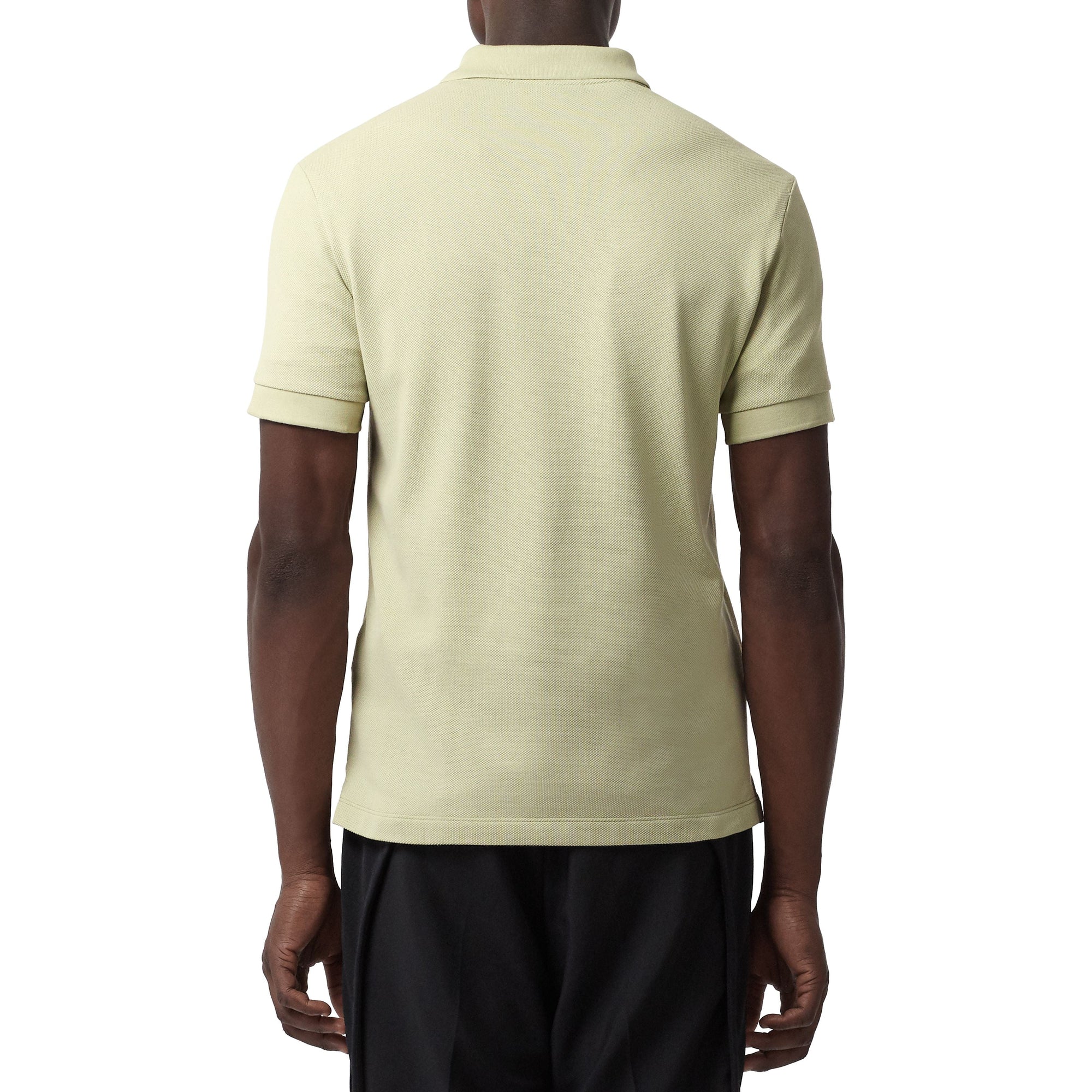 PALE APPLE GREEN Polo en coton avec patte de boutonnage à motif check