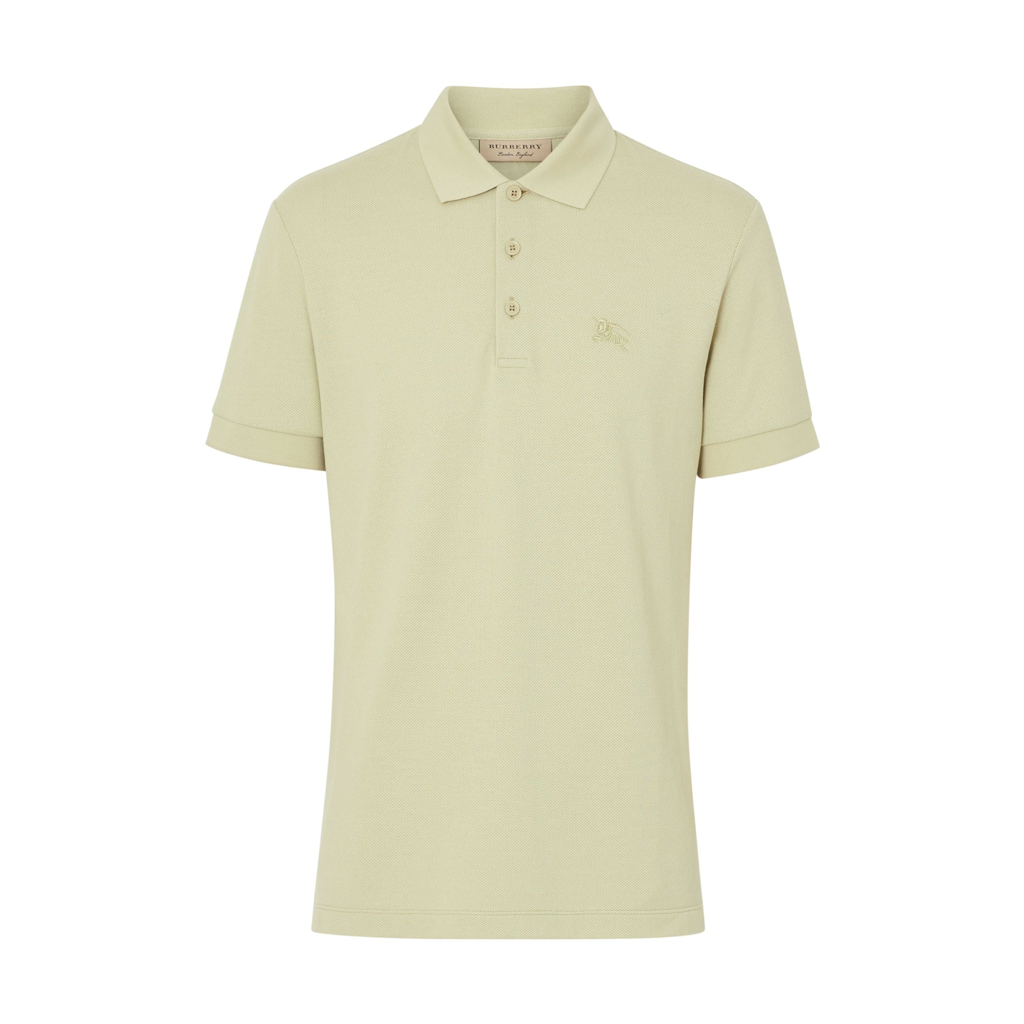 PALE APPLE GREEN Polo en coton avec patte de boutonnage à motif check
