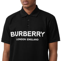 BLACK Polo en piqué de coton avec logo