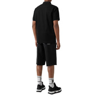 BLACK Polo en piqué de coton avec logo