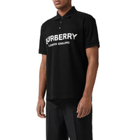 BLACK Polo en piqué de coton avec logo