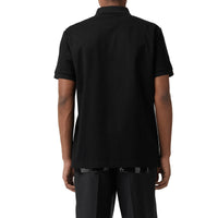 BLACK Polo en piqué de coton avec logo