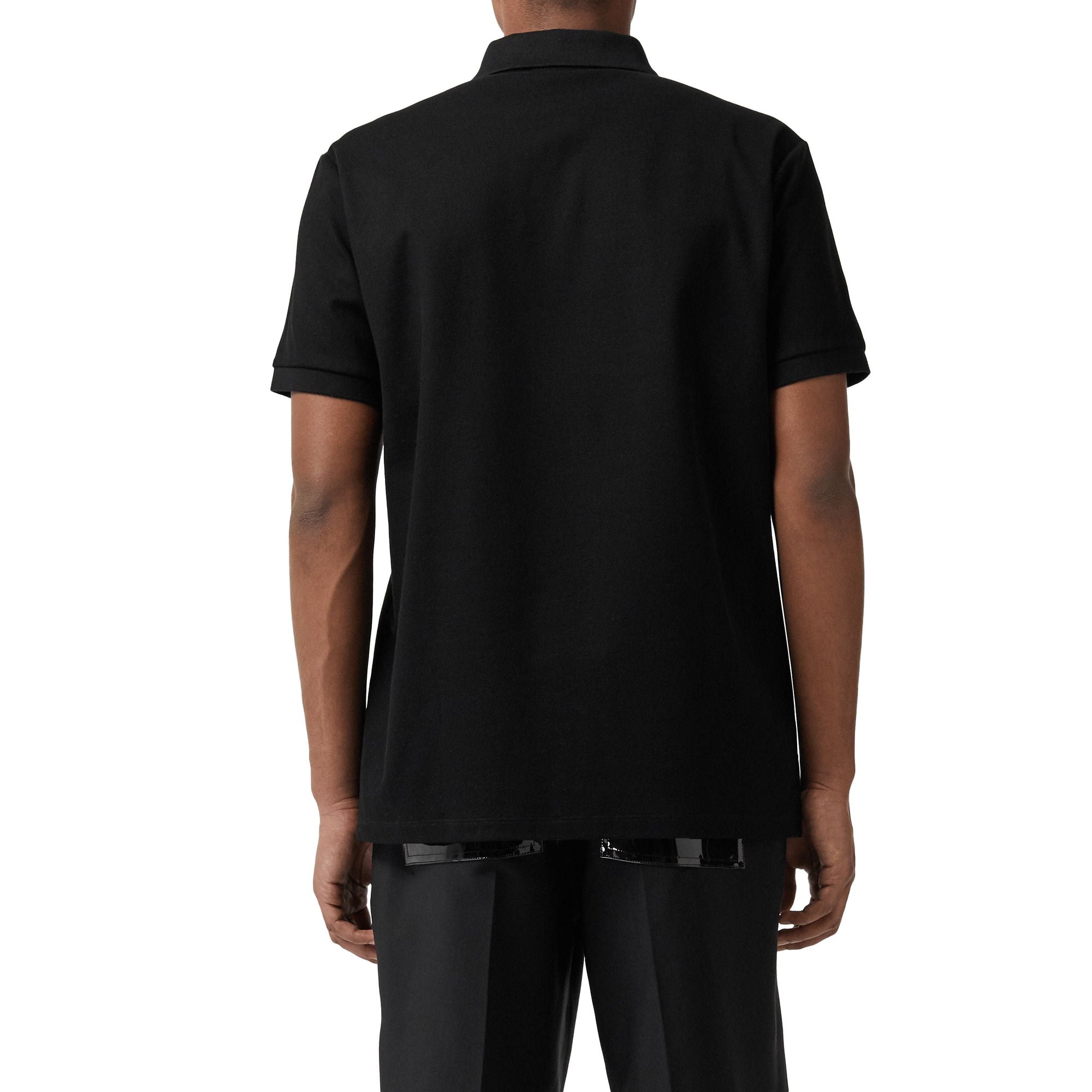 BLACK Polo en piqué de coton avec logo