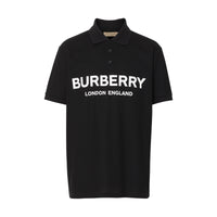 BLACK Polo en piqué de coton avec logo