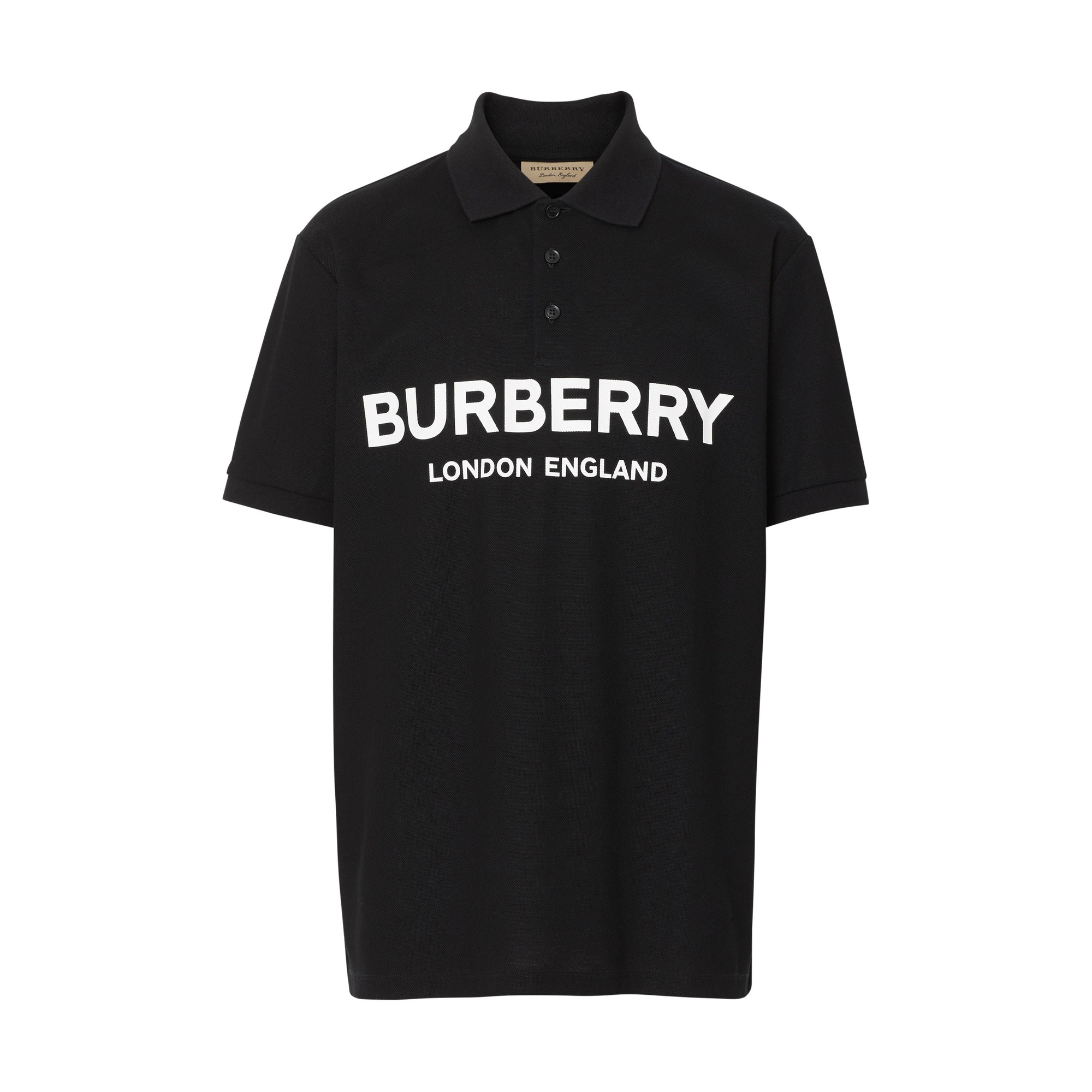 BLACK Polo en piqué de coton avec logo