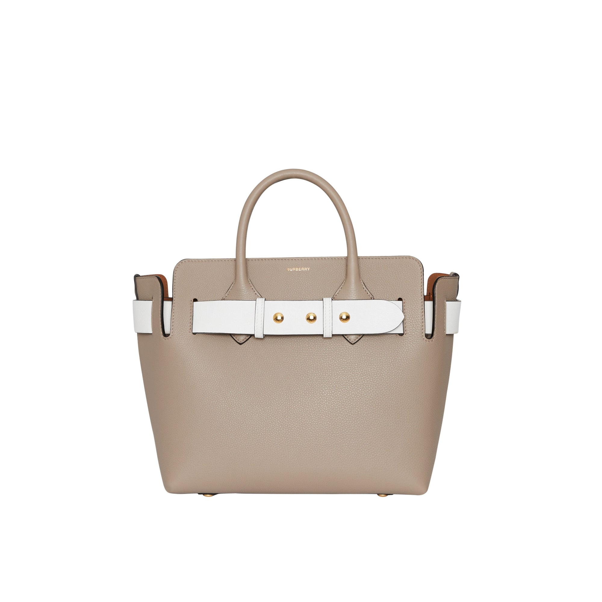 MINERAL GREY Petit sac The Belt en cuir tricolore à triple pression