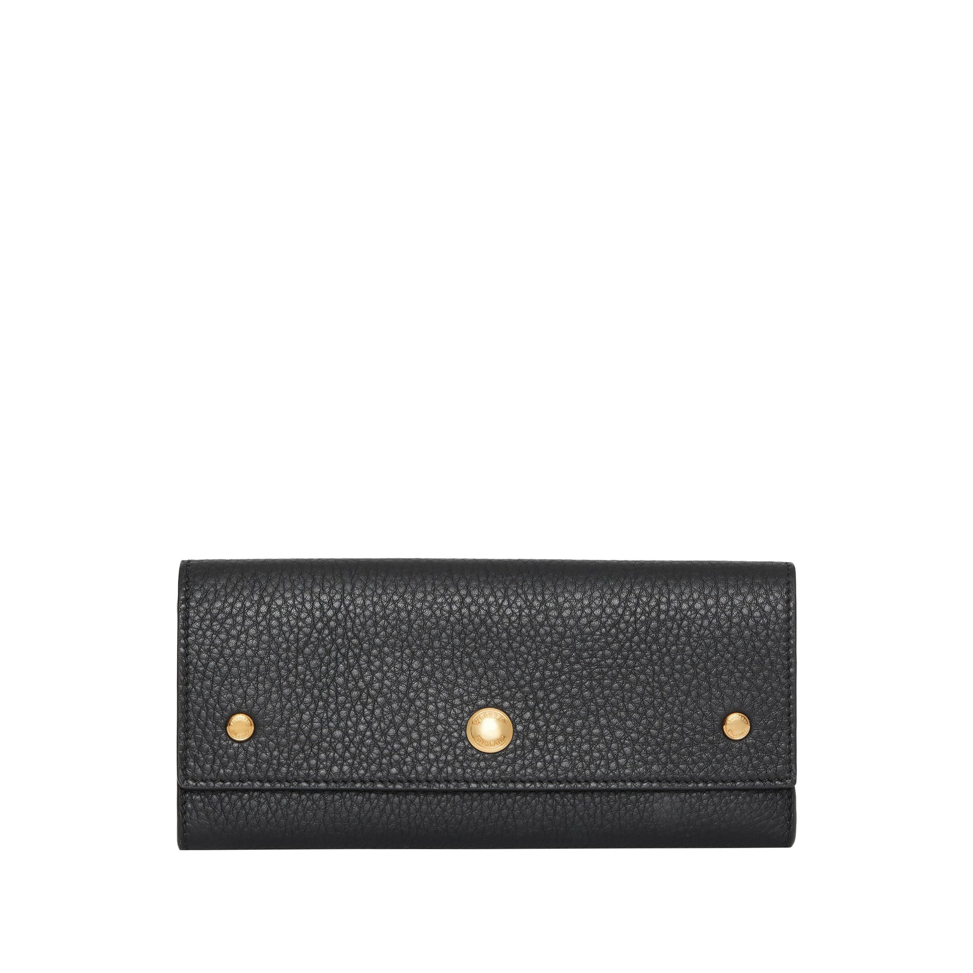 Portefeuille continental en cuir grainé - Noir