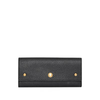 Portefeuille continental en cuir grainé - Noir