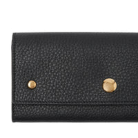 Portefeuille continental en cuir grainé - Noir