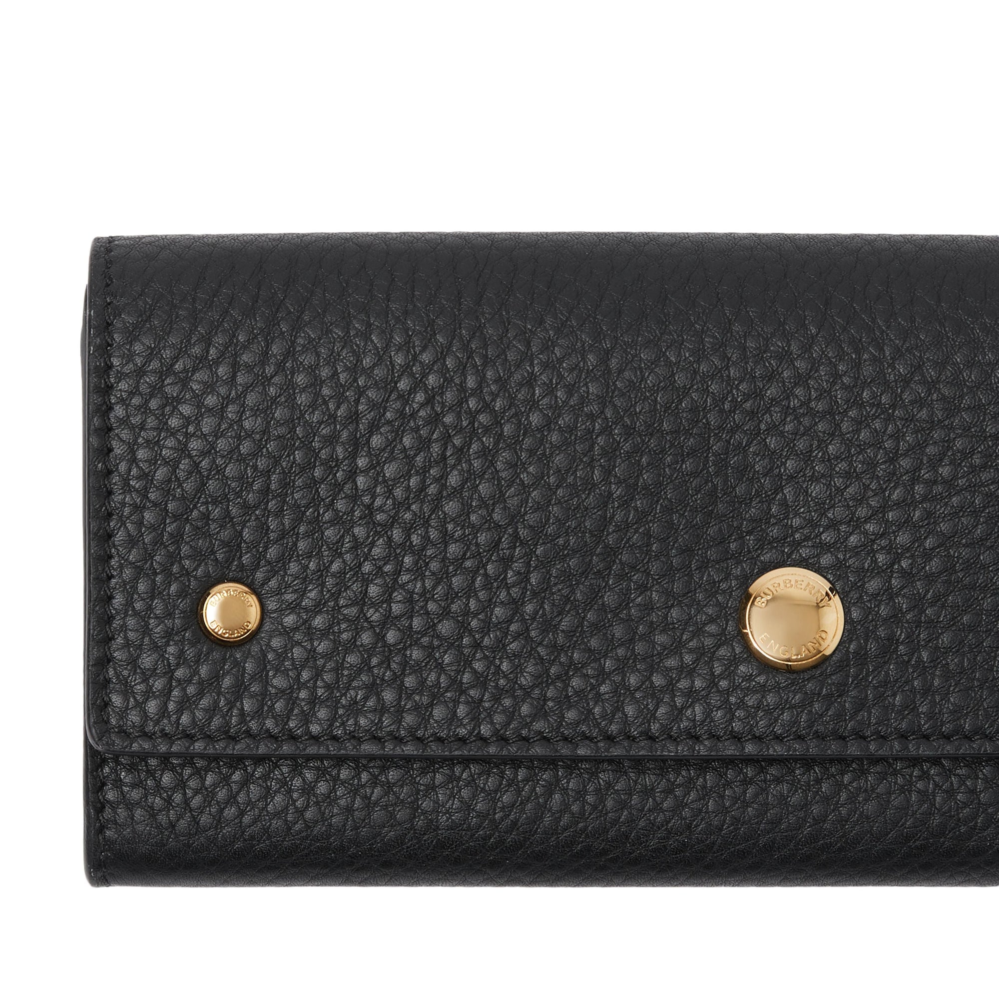 Portefeuille continental en cuir grainé - Noir