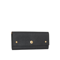 Portefeuille continental en cuir grainé - Noir