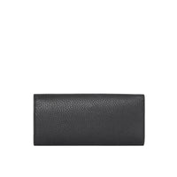 Portefeuille continental en cuir grainé - Noir