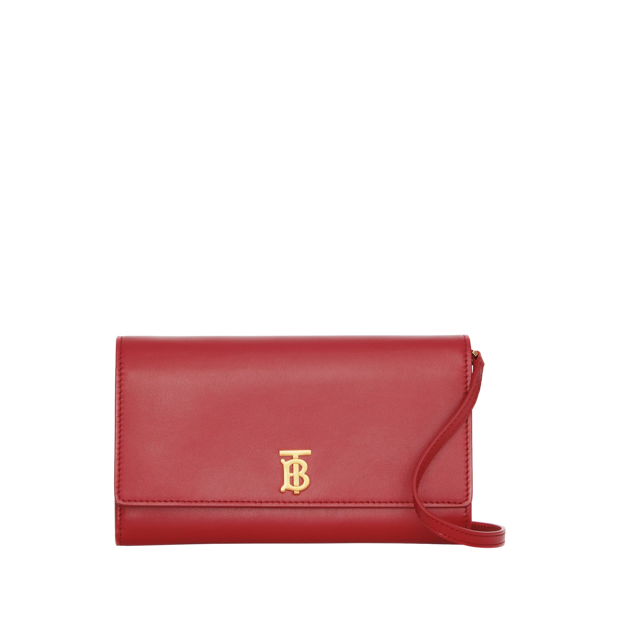 Portefeuille en cuir monogram avec sangle amovible - Carmin