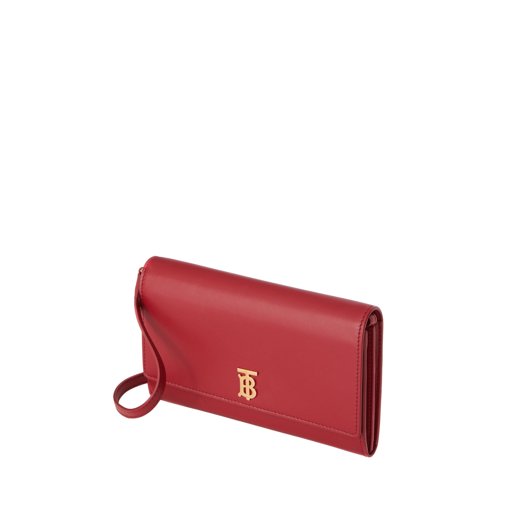 Portefeuille en cuir monogram avec sangle amovible - Carmin