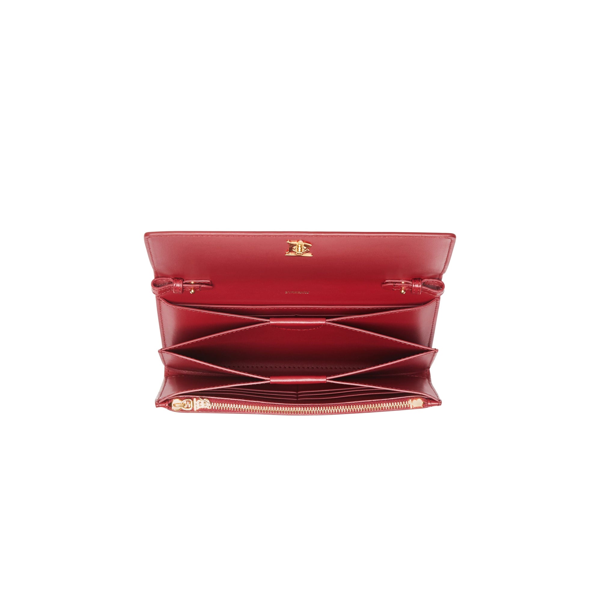 Portefeuille en cuir monogram avec sangle amovible - Carmin