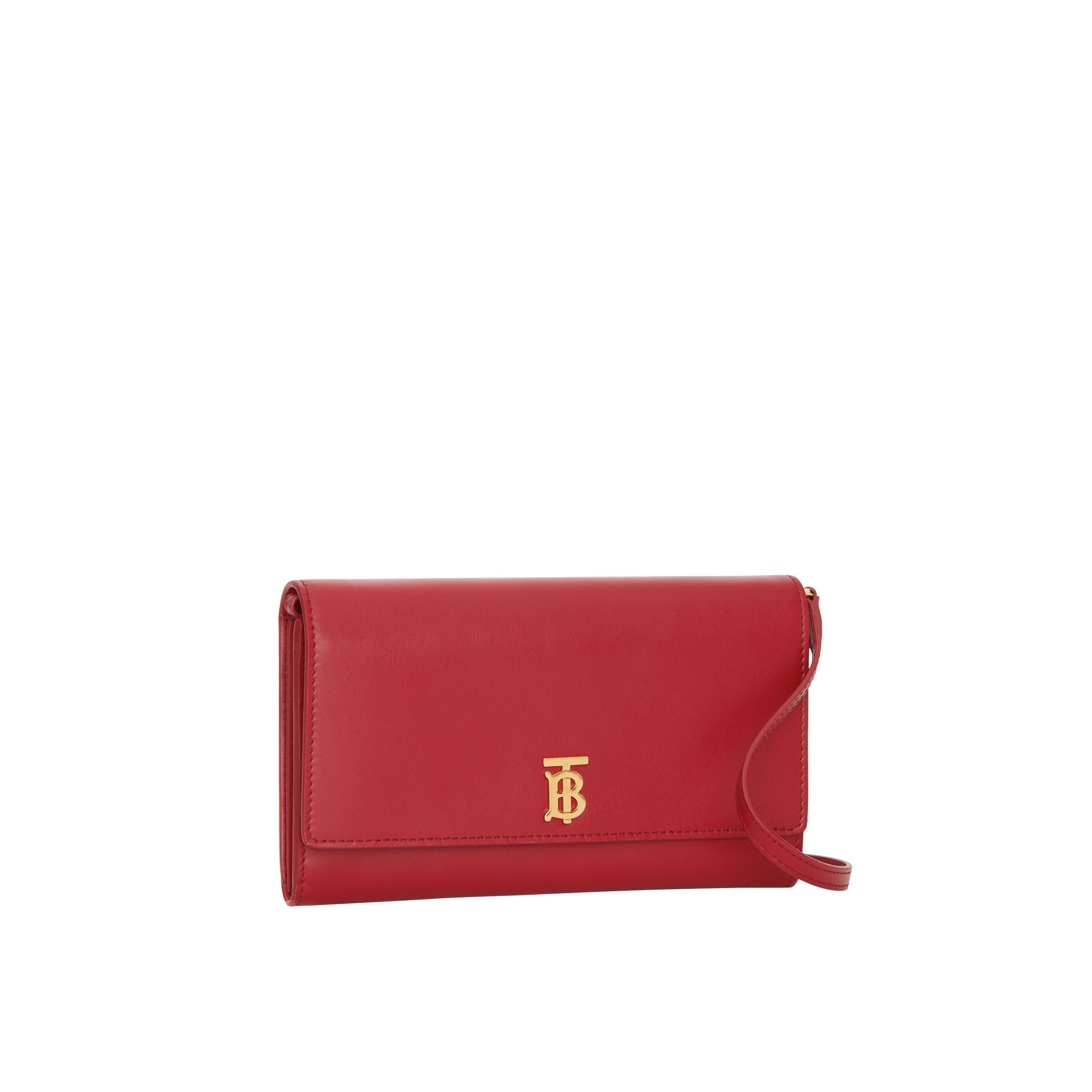 Portefeuille en cuir monogram avec sangle amovible - Carmin