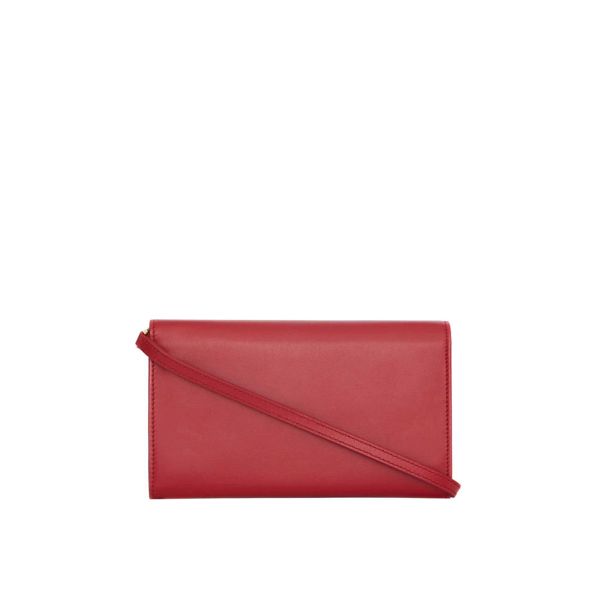 Portefeuille en cuir monogram avec sangle amovible - Carmin