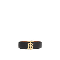 BLACK/MALT BROWN Ceinture réversible en cuir Monogram