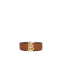 BLACK/MALT BROWN Ceinture réversible en cuir Monogram