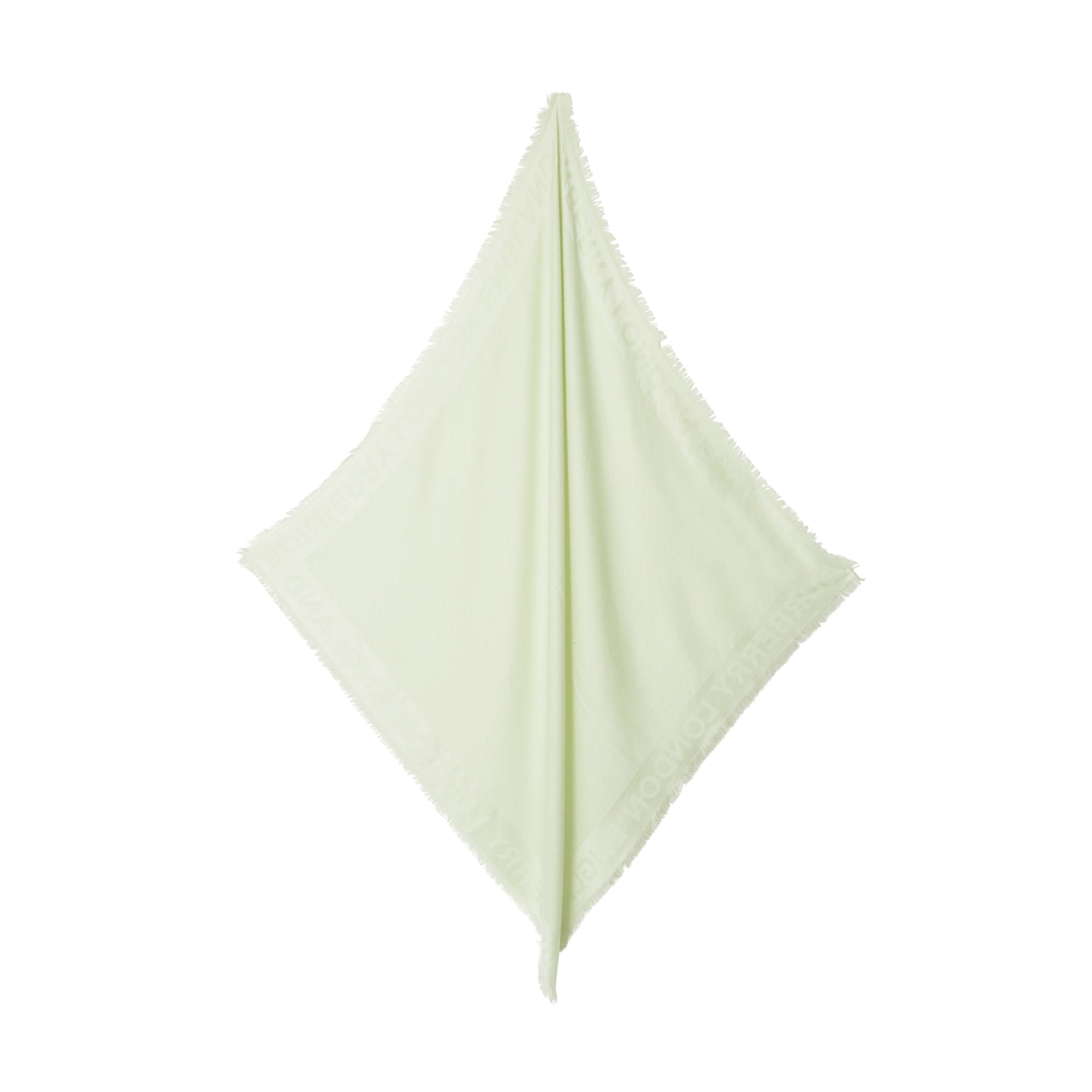 Grand carré de soie et laine en jacquard monogram - Pistache