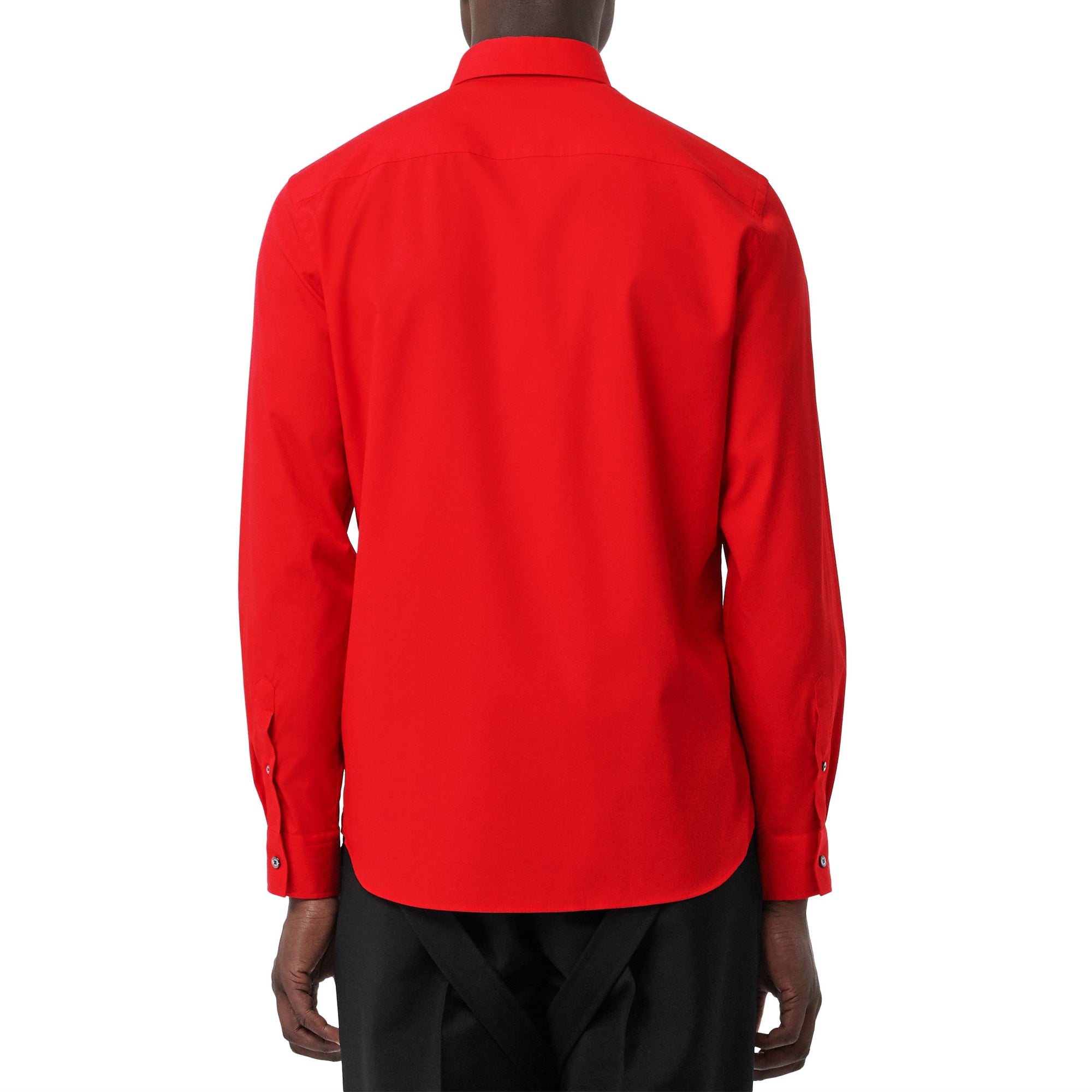 BRIGHT RED Chemise en popeline de coton extensible Monogram
