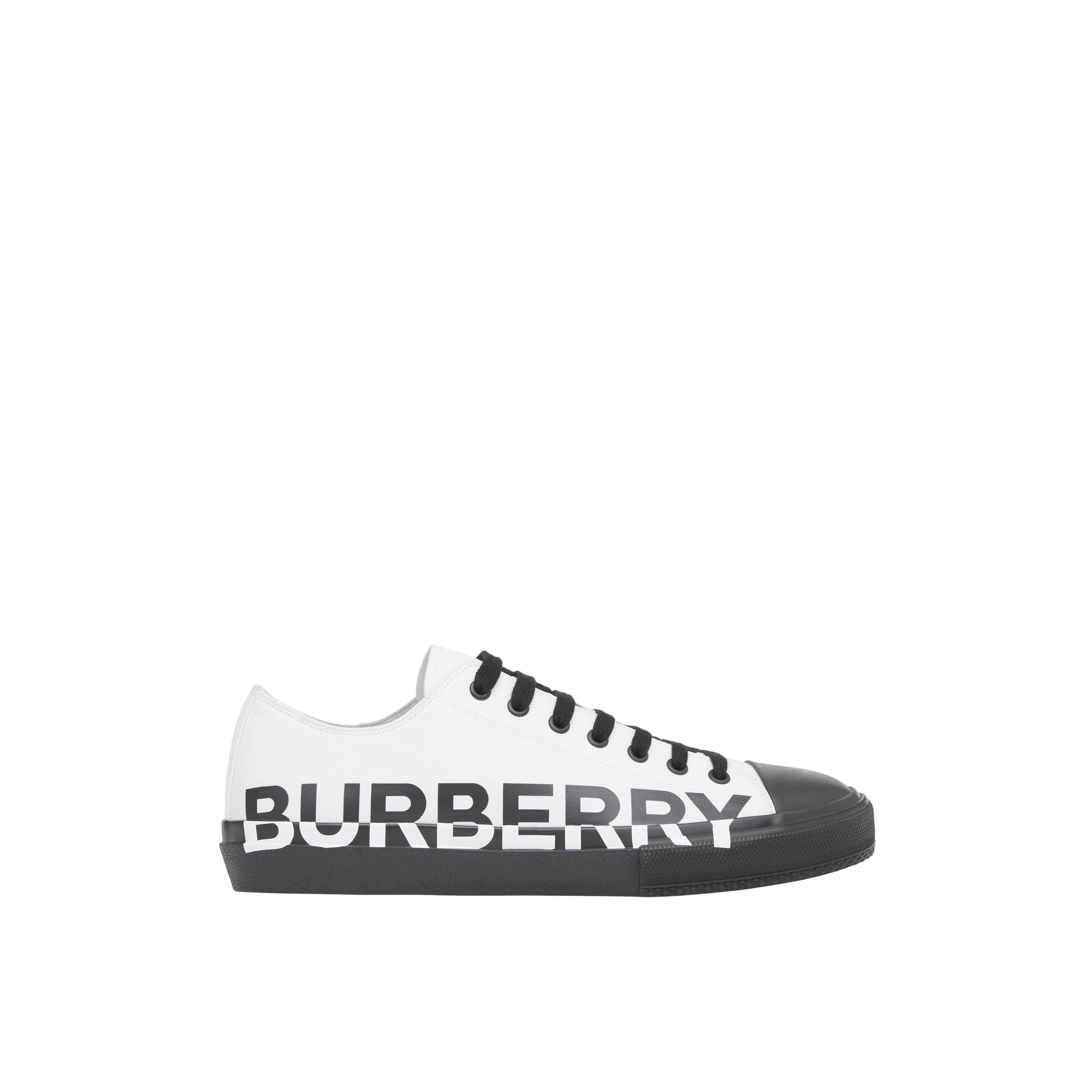 OPTIC WHITE/BLACK Sneakers en gabardine de coton bicolore avec logo