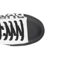 OPTIC WHITE/BLACK Sneakers en gabardine de coton bicolore avec logo