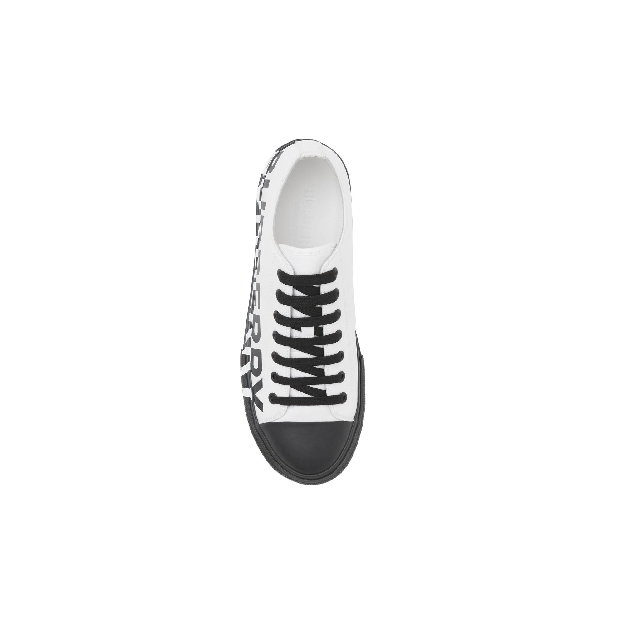 OPTIC WHITE/BLACK Sneakers en gabardine de coton bicolore avec logo