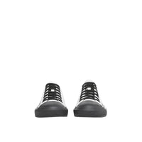 OPTIC WHITE/BLACK Sneakers en gabardine de coton bicolore avec logo