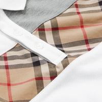 WHITE Polo en coton avec Vintage check