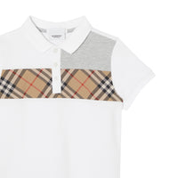 WHITE Polo en coton avec Vintage check