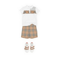 WHITE Polo en coton avec Vintage check
