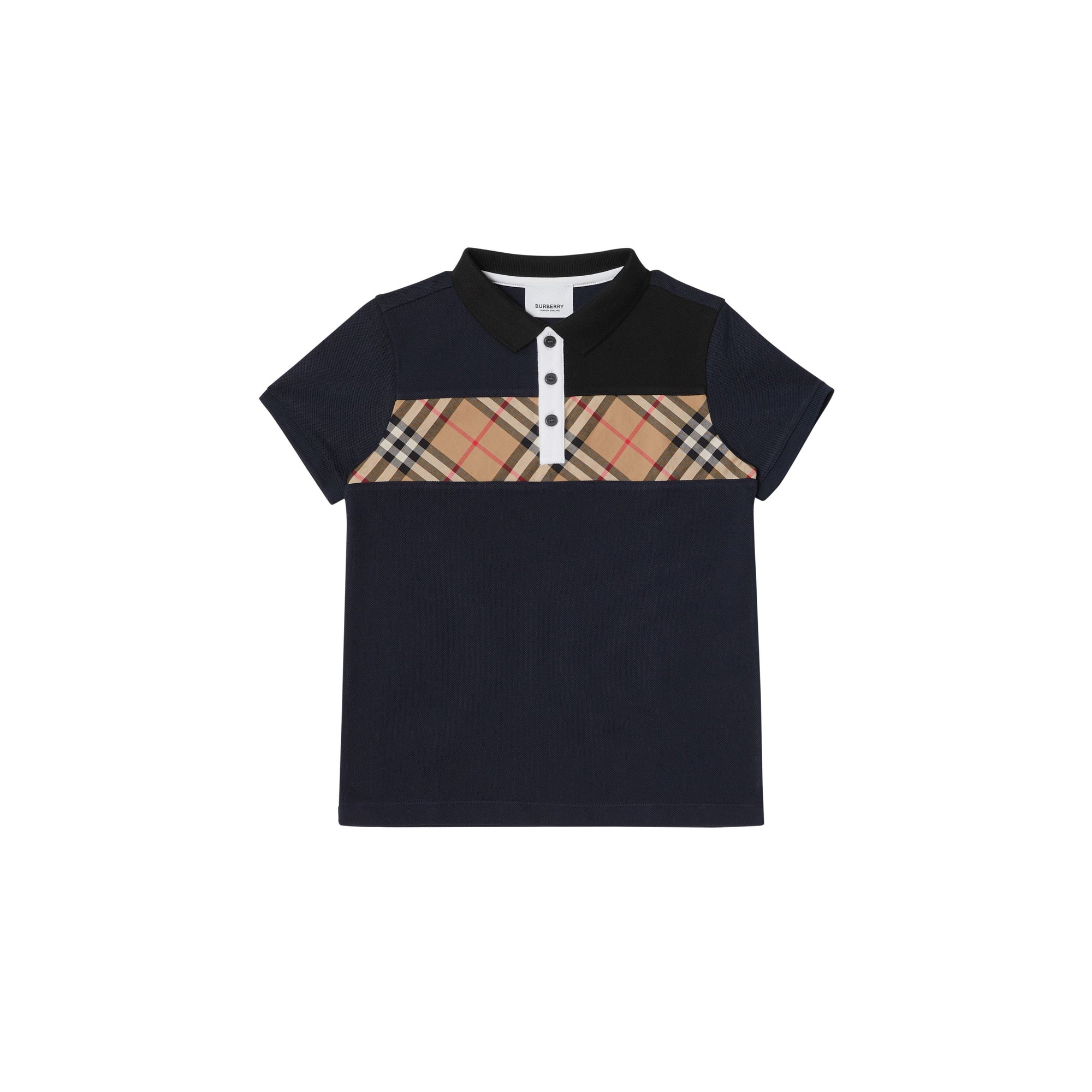 NAVY Polo en coton avec Vintage check