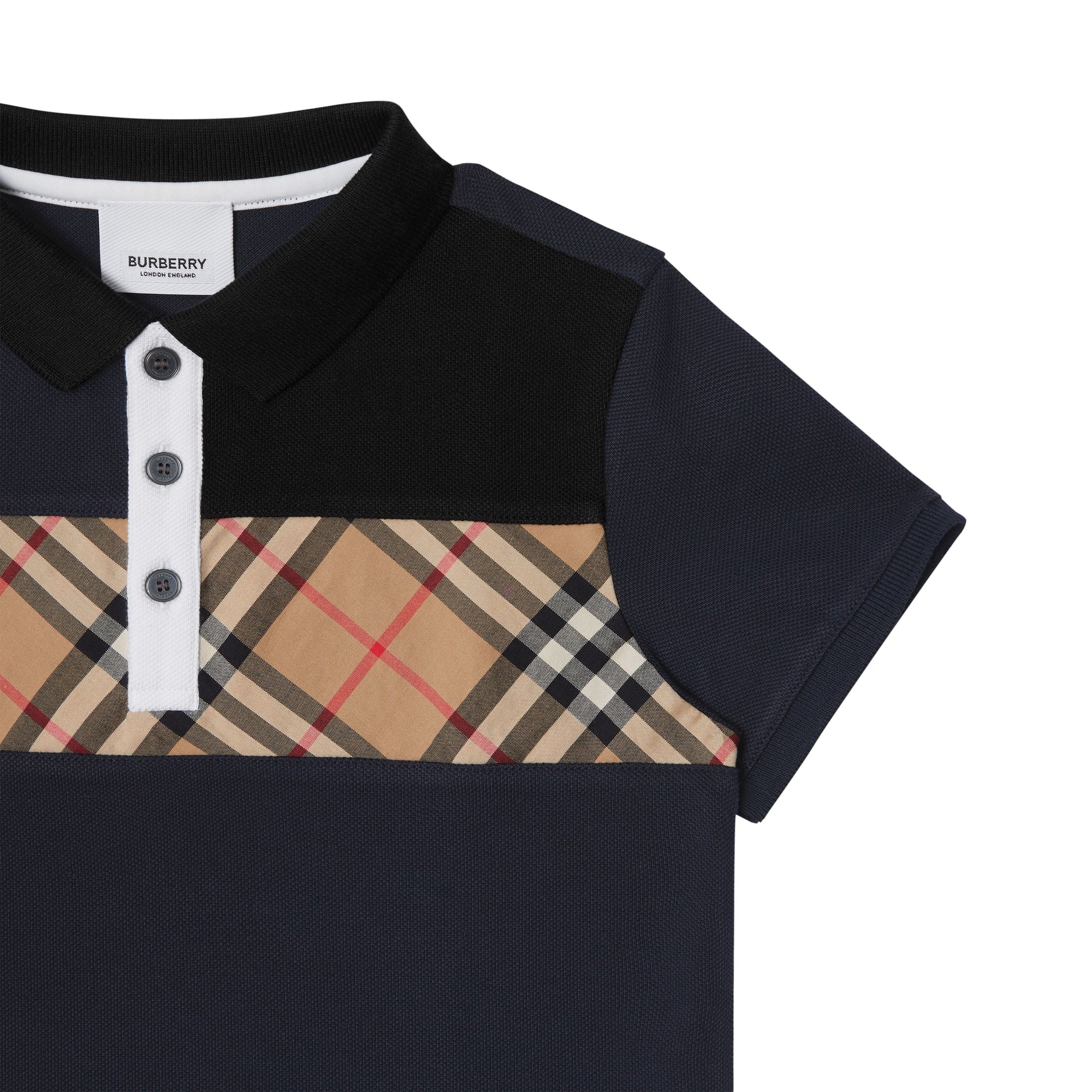 NAVY Polo en coton avec Vintage check