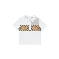 WHITE Polo en coton avec Vintage check