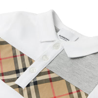 WHITE Polo en coton avec Vintage check