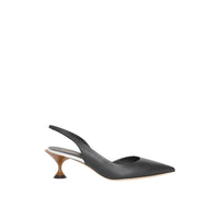 BLACK Escarpins en cuir à talon ouvert