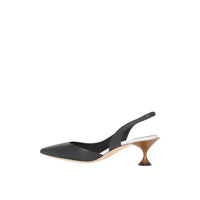 BLACK Escarpins en cuir à talon ouvert