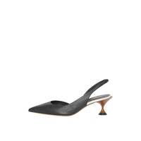 BLACK Escarpins en cuir à talon ouvert